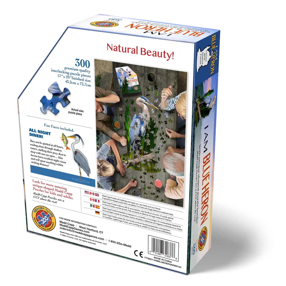 I Am Blue Heron 300 Piece Bird Shaped Jigsaw Puzzle Madd Capp (ONLINE ORDER ONLY)