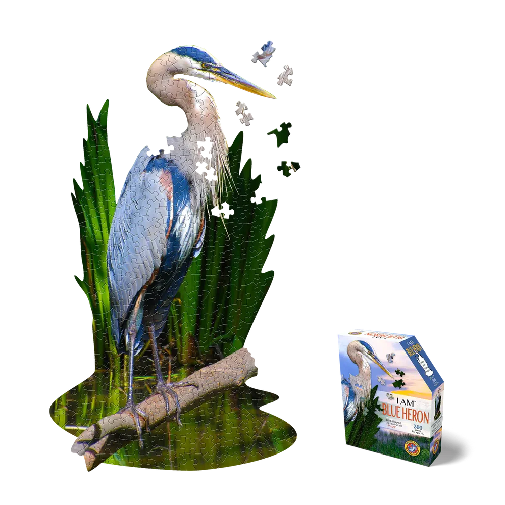 I Am Blue Heron 300 Piece Bird Shaped Jigsaw Puzzle Madd Capp (ONLINE ORDER ONLY)