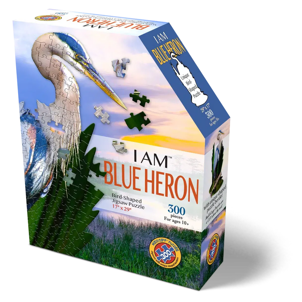 I Am Blue Heron 300 Piece Bird Shaped Jigsaw Puzzle Madd Capp (ONLINE ORDER ONLY)