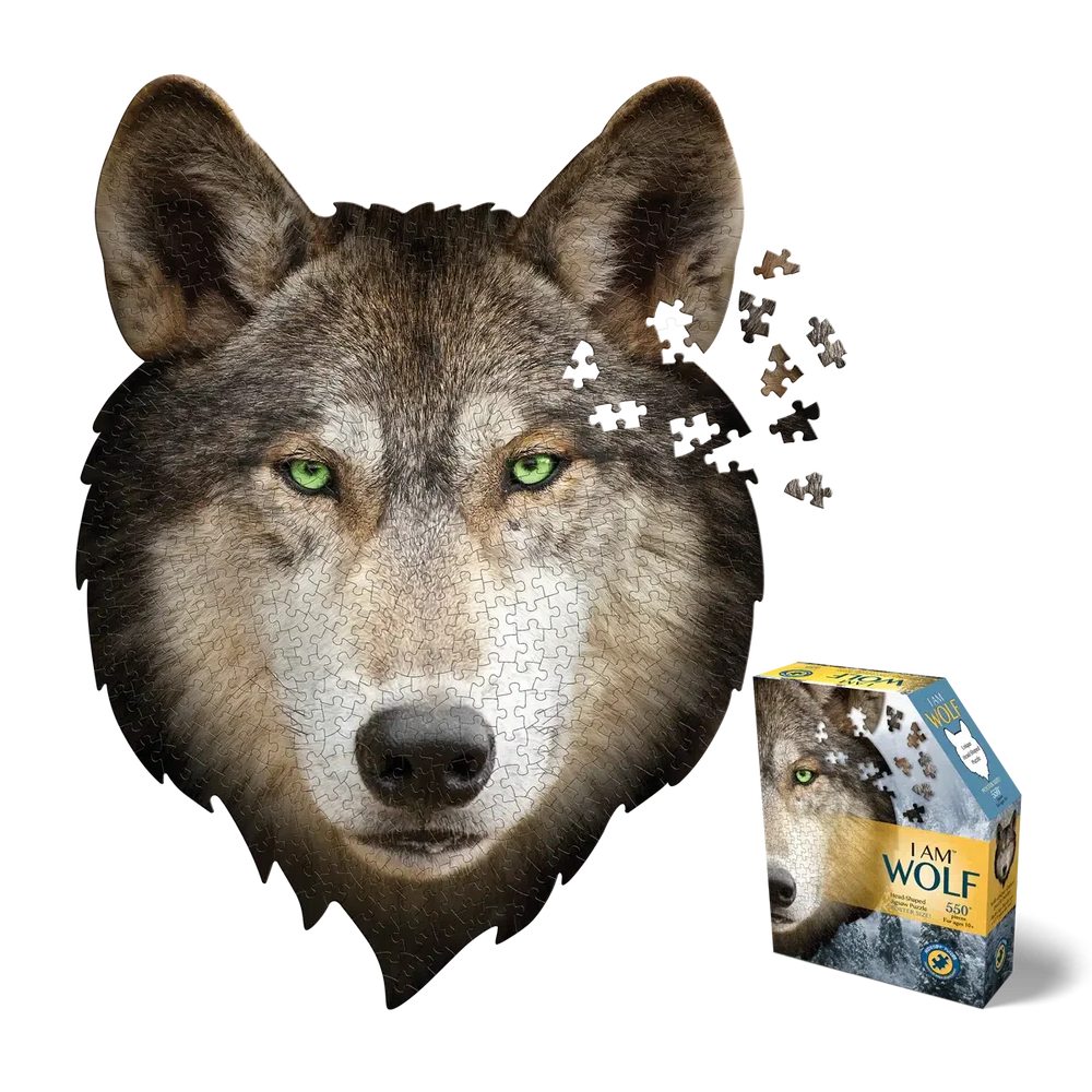 I Am Blue Wolf 550 Piece Head Shaped Jigsaw Puzzle Madd Capp (ONLINE ORDER ONLY)