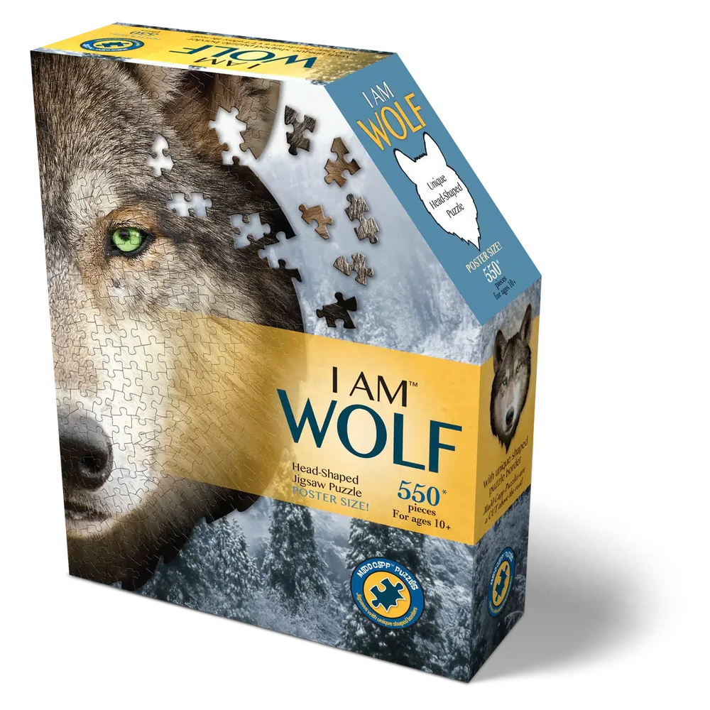 I Am Blue Wolf 550 Piece Head Shaped Jigsaw Puzzle Madd Capp (ONLINE ORDER ONLY)