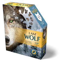 I Am Blue Wolf 550 Piece Head Shaped Jigsaw Puzzle Madd Capp (ONLINE ORDER ONLY)
