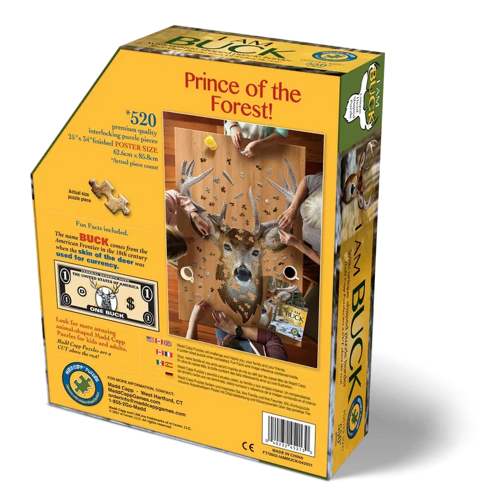 I Am Buck 550 Piece Head Shaped Jigsaw Puzzle Madd Capp (ONLINE ORDER ONLY)
