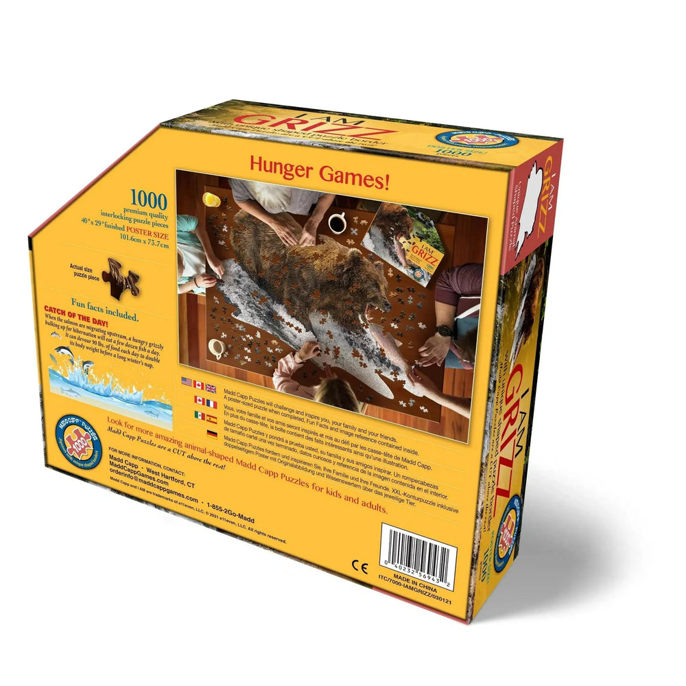 I Am Grizz 1000 Piece Animal Shaped Jigsaw Puzzle Madd Capp (ONLINE ORDER ONLY)