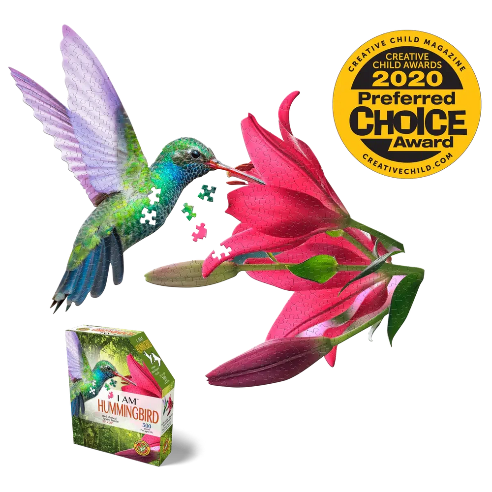 I Am Hummingbird 300 Piece Bird Shaped Jigsaw Puzzle Madd Capp (ONLINE ORDER ONLY)