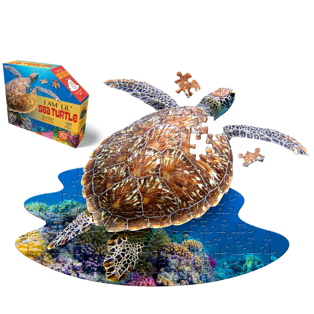 I Am Lil' Sea Turtle 100 Piece Animal Shaped Jigsaw Puzzle Madd Capp (ONLINE ORDER ONLY)