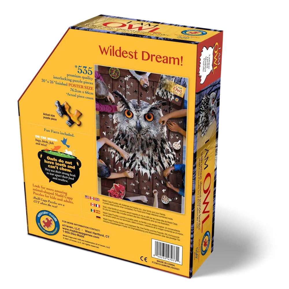 I Am Owl 550 Piece Head Shaped Jigsaw Puzzle Madd Capp (ONLINE ORDER ONLY)