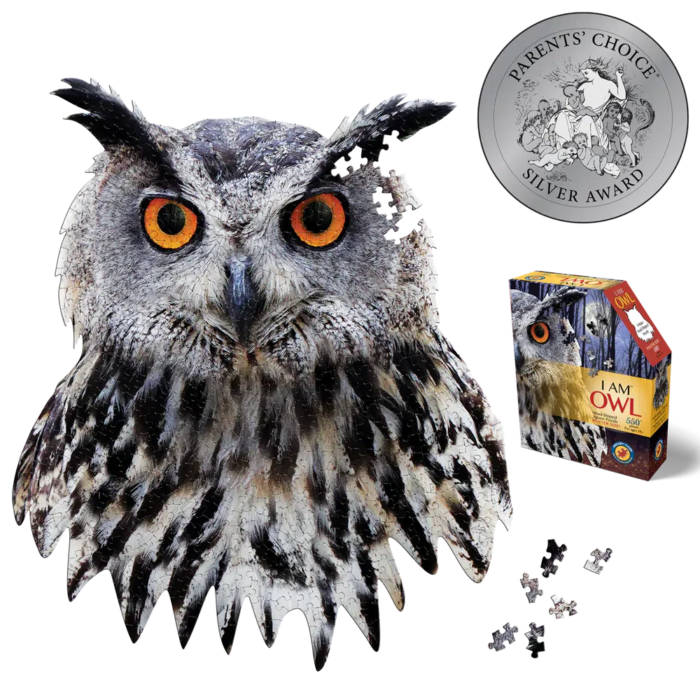 I Am Owl 550 Piece Head Shaped Jigsaw Puzzle Madd Capp (ONLINE ORDER ONLY)