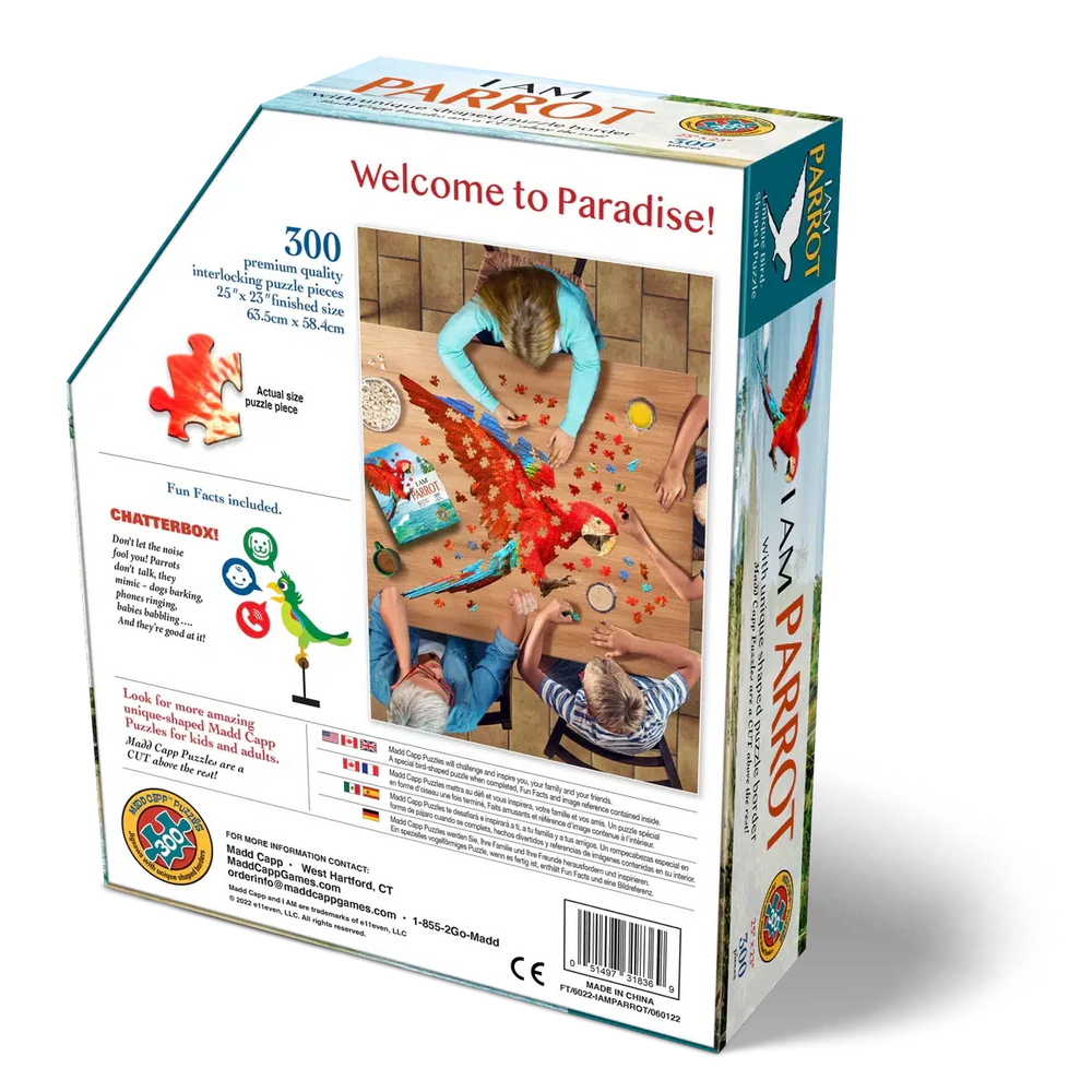 I Am Parrot 300 Piece Bird Shaped Jigsaw Puzzle Madd Capp (ONLINE ORDER ONLY)