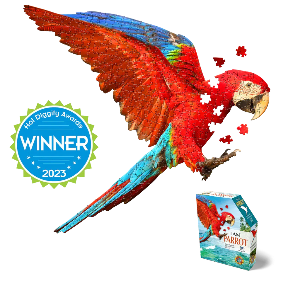 I Am Parrot 300 Piece Bird Shaped Jigsaw Puzzle Madd Capp (ONLINE ORDER ONLY)