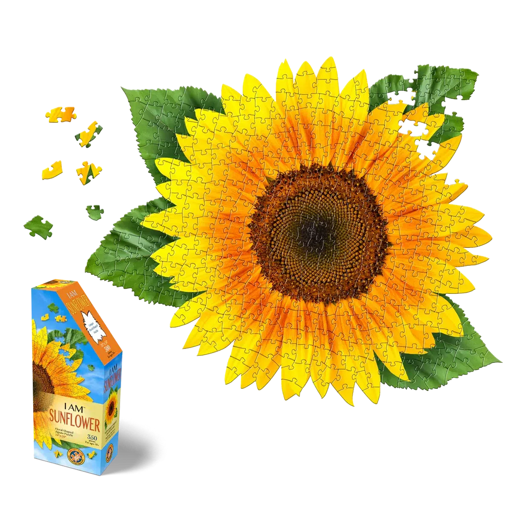 I Am Sunflower 350 Piece Floral Shaped Jigsaw Puzzle Madd Capp (ONLINE ORDER ONLY)