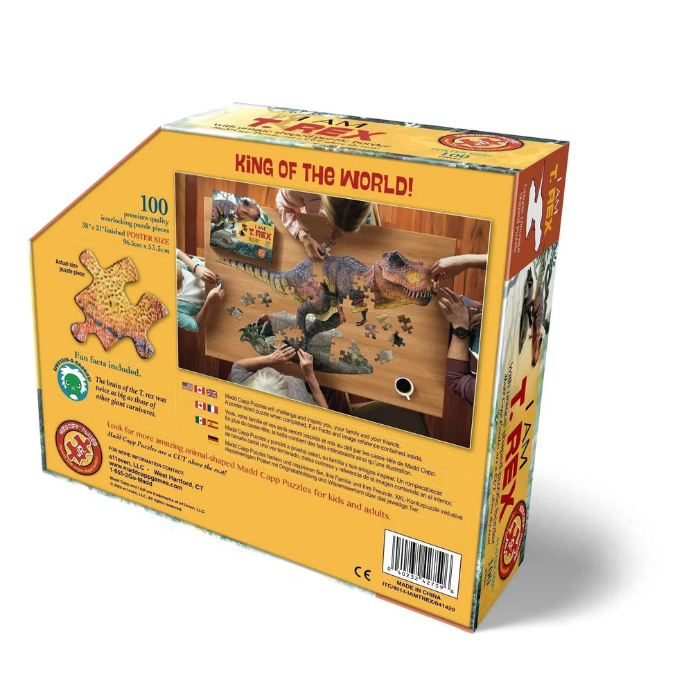 I Am T. Rex 100 Piece Dinosaur Shaped Jigsaw Puzzle Madd Capp (ONLINE ORDER ONLY)