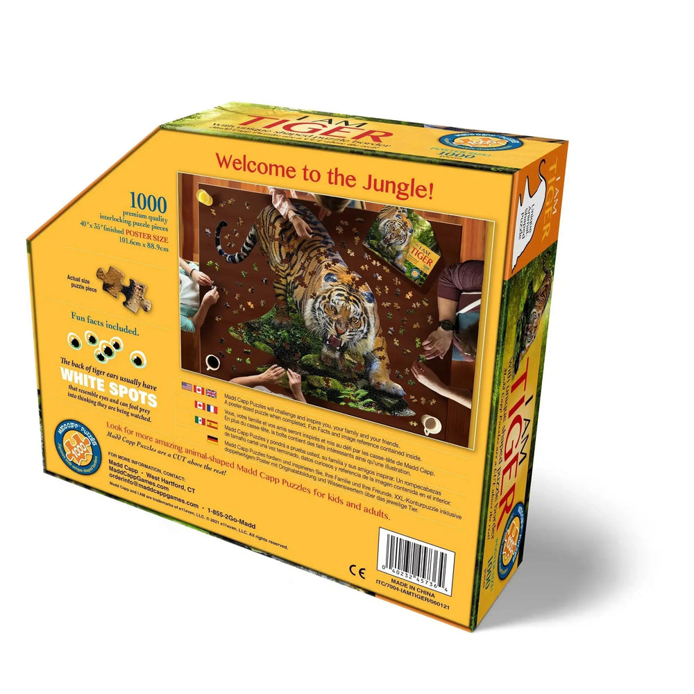 I Am Tiger 1000 Piece Animal Shaped Jigsaw Puzzle Madd Capp (ONLINE ORDER ONLY)