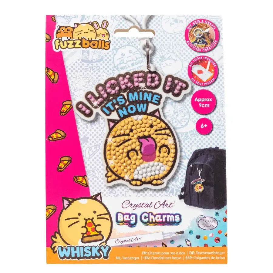I Licked It.... Whisky Crystal Art Fuzz Balls Bag Charm Kit Craft Buddy