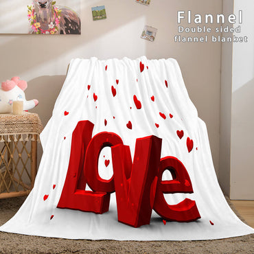 I LOVE You Bed Blanket Soft Flannel Blanket (Online Order Only)