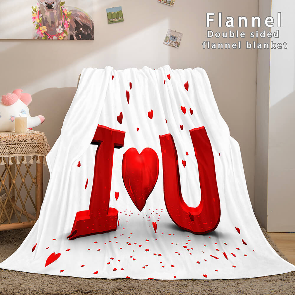 I LOVE You Bed Blanket Soft Flannel Blanket (Online Order Only)