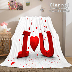 I LOVE You Bed Blanket Soft Flannel Blanket (Online Order Only)