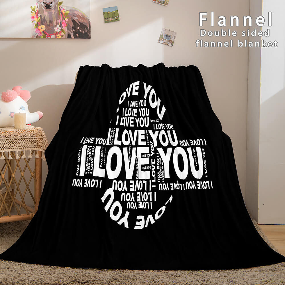 I LOVE You Bed Blanket Soft Flannel Blanket (Online Order Only)