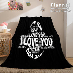I LOVE You Bed Blanket Soft Flannel Blanket (Online Order Only)
