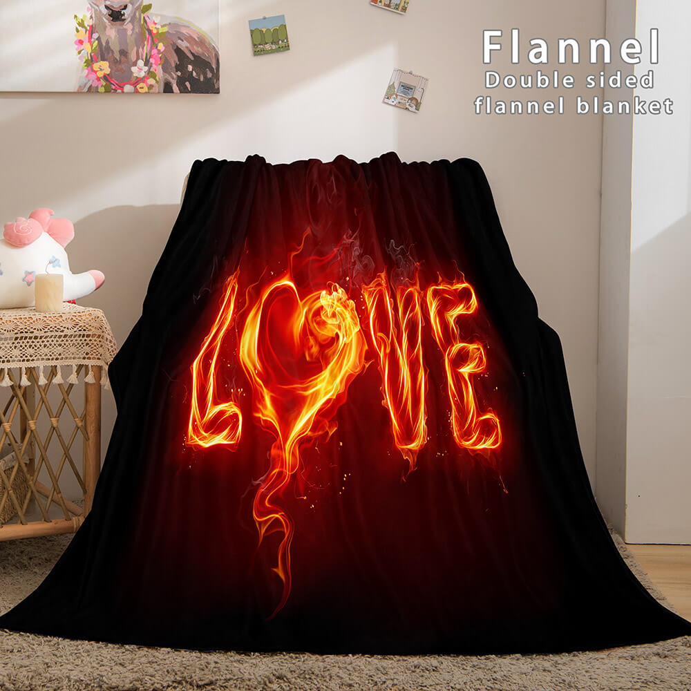 I LOVE You Bed Blanket Soft Flannel Blanket (Online Order Only)
