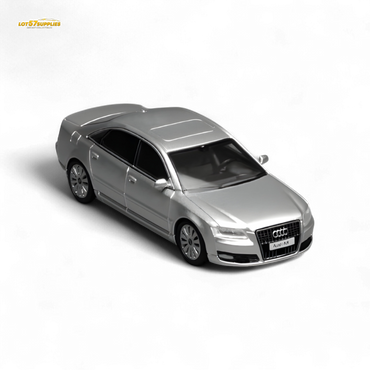 (Pre-Order) Motorhelix 2008 Audi A8 D3 Facelift - Ice Silver Metallic 1:64 (ONLINE ORDER ONLY)