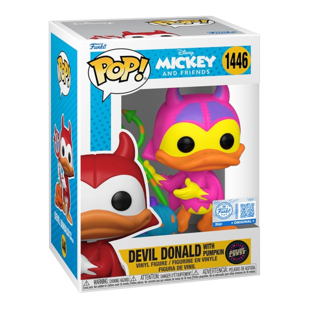 Funko POP! Disney: Mickey and Friends - Devil Donald with Pumpkin 1446 (BLACK LIGHT CHASE) (ONLINE ORDER ONLY)