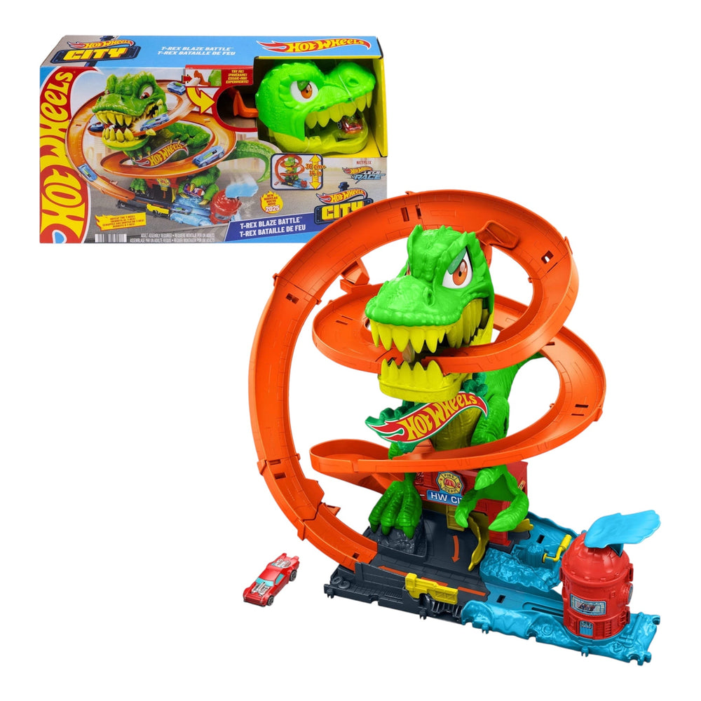 Hot Wheels City T-Rex Blaze Battle Playset (ONLINE ORDER ONLY)