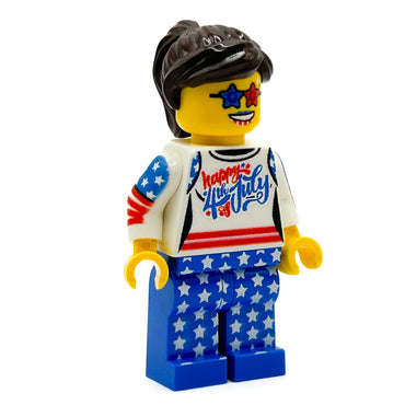 4th of July Girl Minifig made using LEGO parts (Online Order Only)