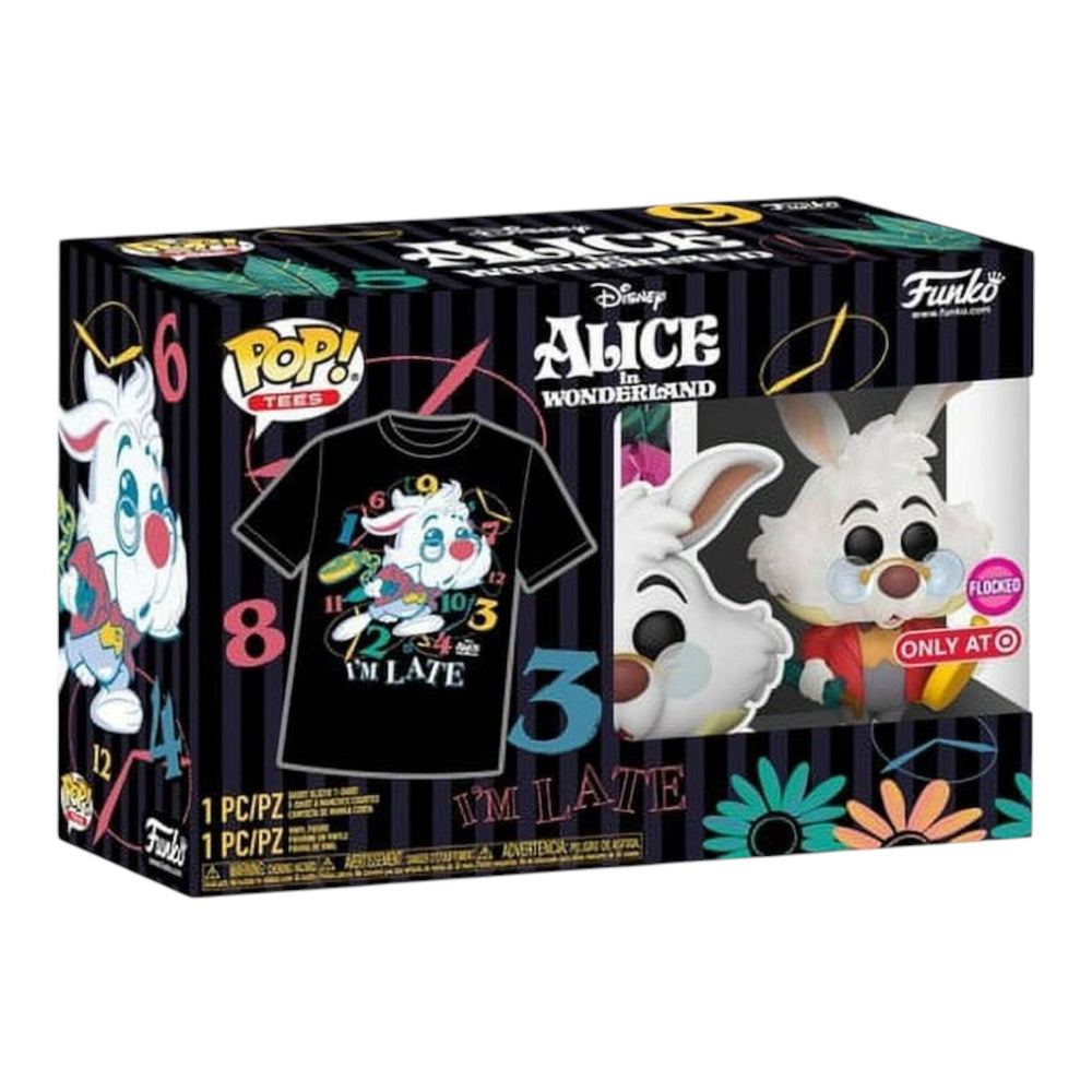 Funko POP! Tees: Alice in Wonderland - White Rabbit 1062 (Flocked) (XL) (ONLINE ORDER ONLY)