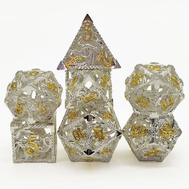 (Elvish White w/gold) Deadly Dragon Dice: Shards of Oblivion Hollow Metal (Online Only)