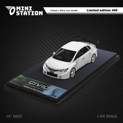 Mini Station Honda Civic FD2 White Widebody 1:64 (ONLINE ORDER ONLY)