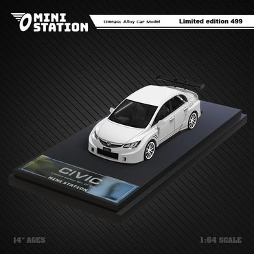 Mini Station Honda Civic FD2 White Widebody 1:64 (ONLINE ORDER ONLY)