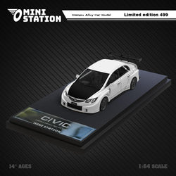 Mini Station Honda Civic FD2 White Widebody 1:64 (ONLINE ORDER ONLY)