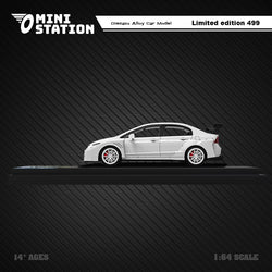Mini Station Honda Civic FD2 White Widebody 1:64 (ONLINE ORDER ONLY)