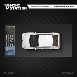 Mini Station Honda Civic FD2 White Widebody 1:64 (ONLINE ORDER ONLY)