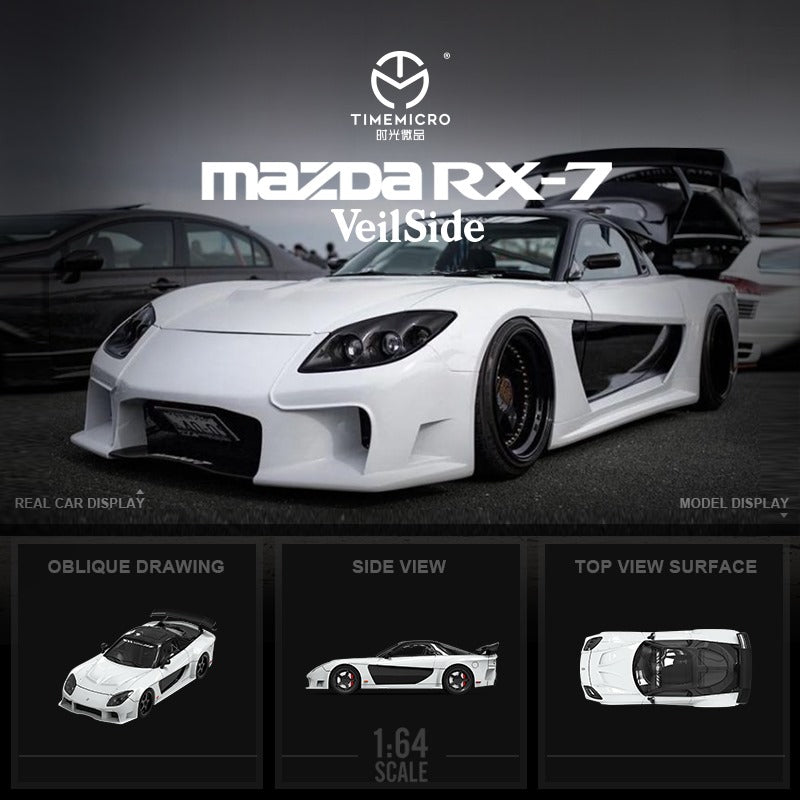 TimeMicro Mazda RX-7 VeilSide BLACK / GREEN / WHITE 1:64 (ONLINE ORDER ONLY)