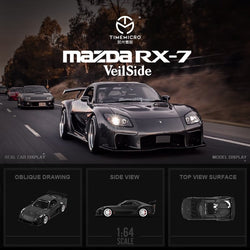 TimeMicro Mazda RX-7 VeilSide BLACK / GREEN / WHITE 1:64 (ONLINE ORDER ONLY)