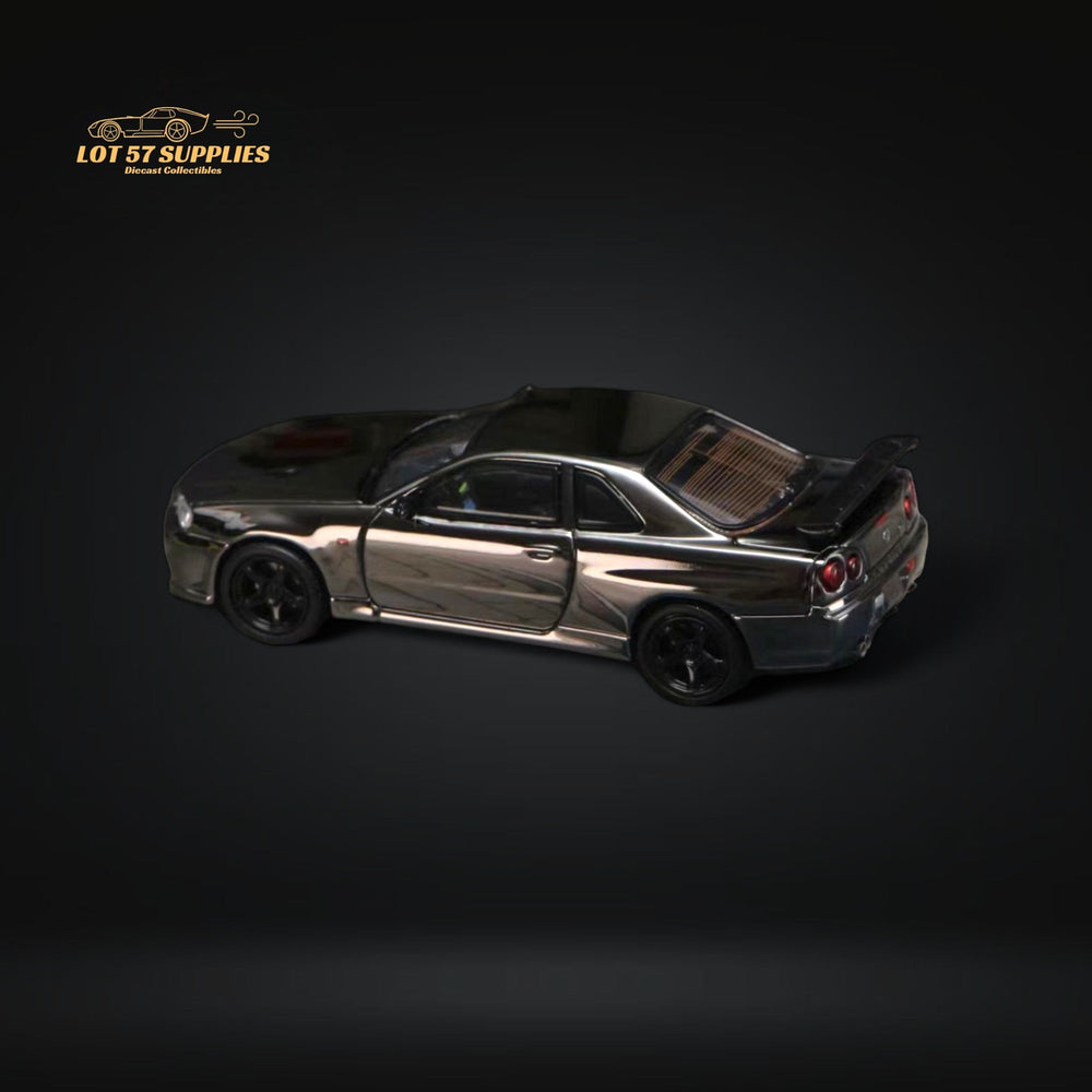 Street Weapon Skyline GTR R34 V-SPEC-II Chrome Plated Limited to 599 Pcs 1:64 (ONLINE ORDER ONLY)