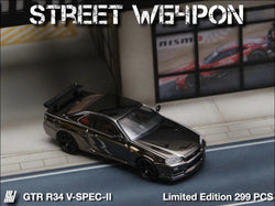 Street Weapon Skyline GTR R34 V-SPEC-II Chrome Plated Limited to 599 Pcs 1:64 (ONLINE ORDER ONLY)