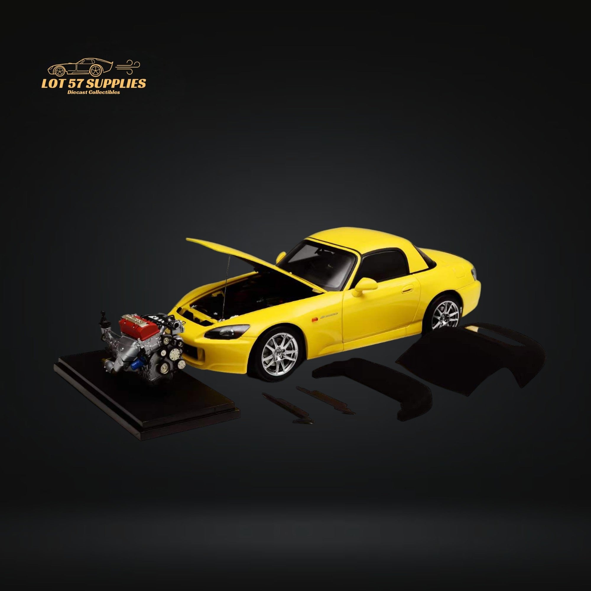 MOTORHELIX Honda S2000 AP2 INDY YELLOW PEARL 1:18 Scale (ONLINE ORDER ONLY)