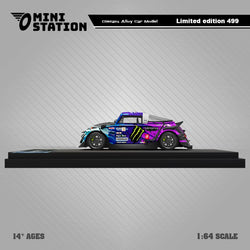 Mini Station Volkswagen Beetle Targa RWB in Pink Flower Livery 1:64 (ONLINE ORDER ONLY)