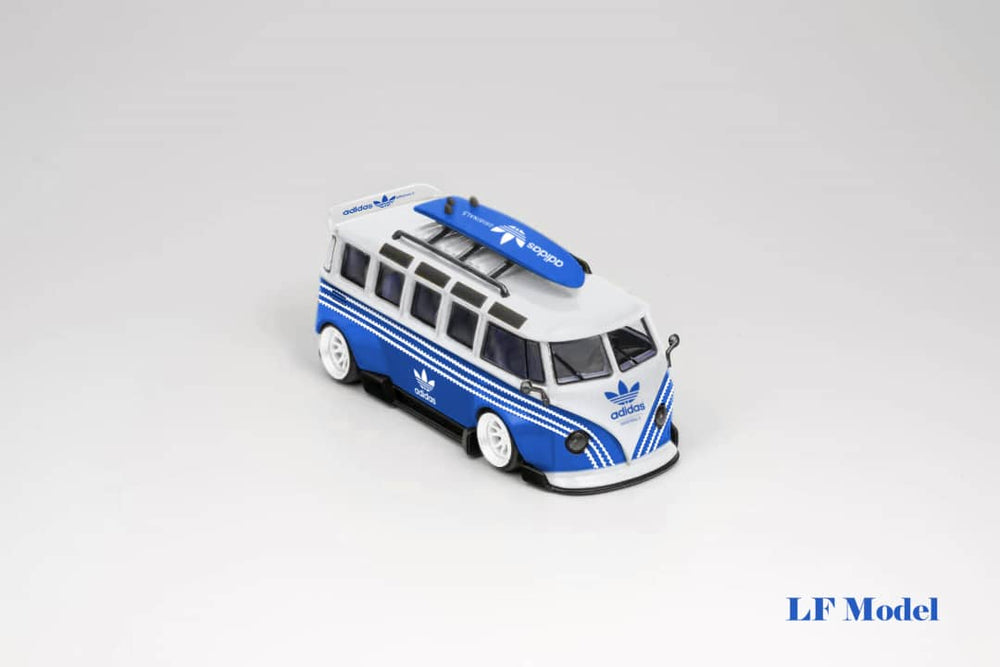 LF Model Volkswagen T1 Kombi with Surfboards Blue/White 1:64 (ONLINE ORDER ONLY)