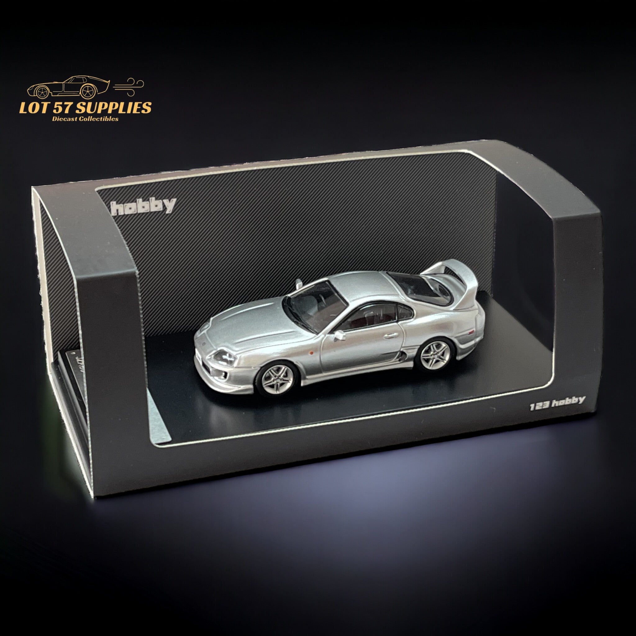 123 Hobby Toyota Supra JZA80Z in Silver 1:64 (ONLINE ORDER ONLY)