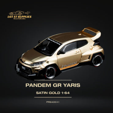 Pop Race Toyota Yaris Pandem GR Satin Gold 1:64 PR6400041 (ONLINE ORDER ONLY)