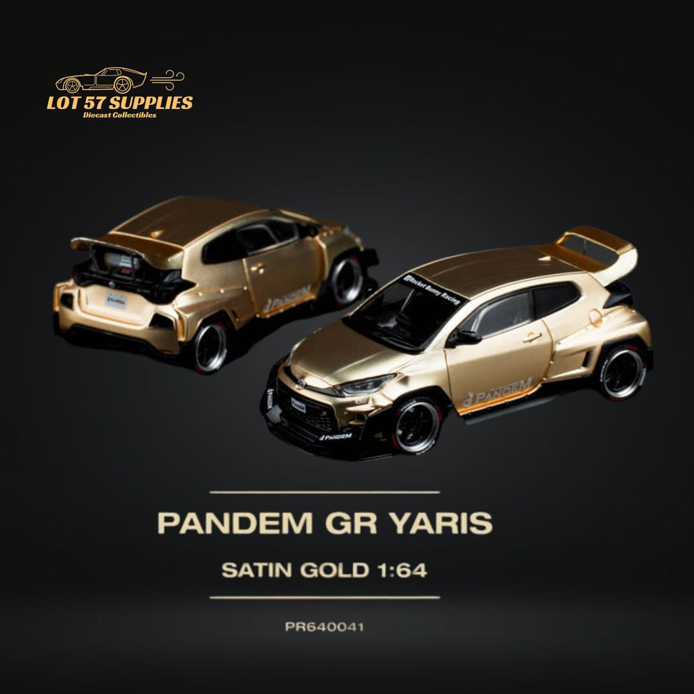 Pop Race Toyota Yaris Pandem GR Satin Gold 1:64 PR6400041 (ONLINE ORDER ONLY)