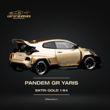 Pop Race Toyota Yaris Pandem GR Satin Gold 1:64 PR6400041 (ONLINE ORDER ONLY)