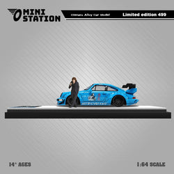 Mini Station Porsche 911 964 RWB HIDEYOSHI blue Figure Version 1:64 (ONLINE ORDER ONLY)