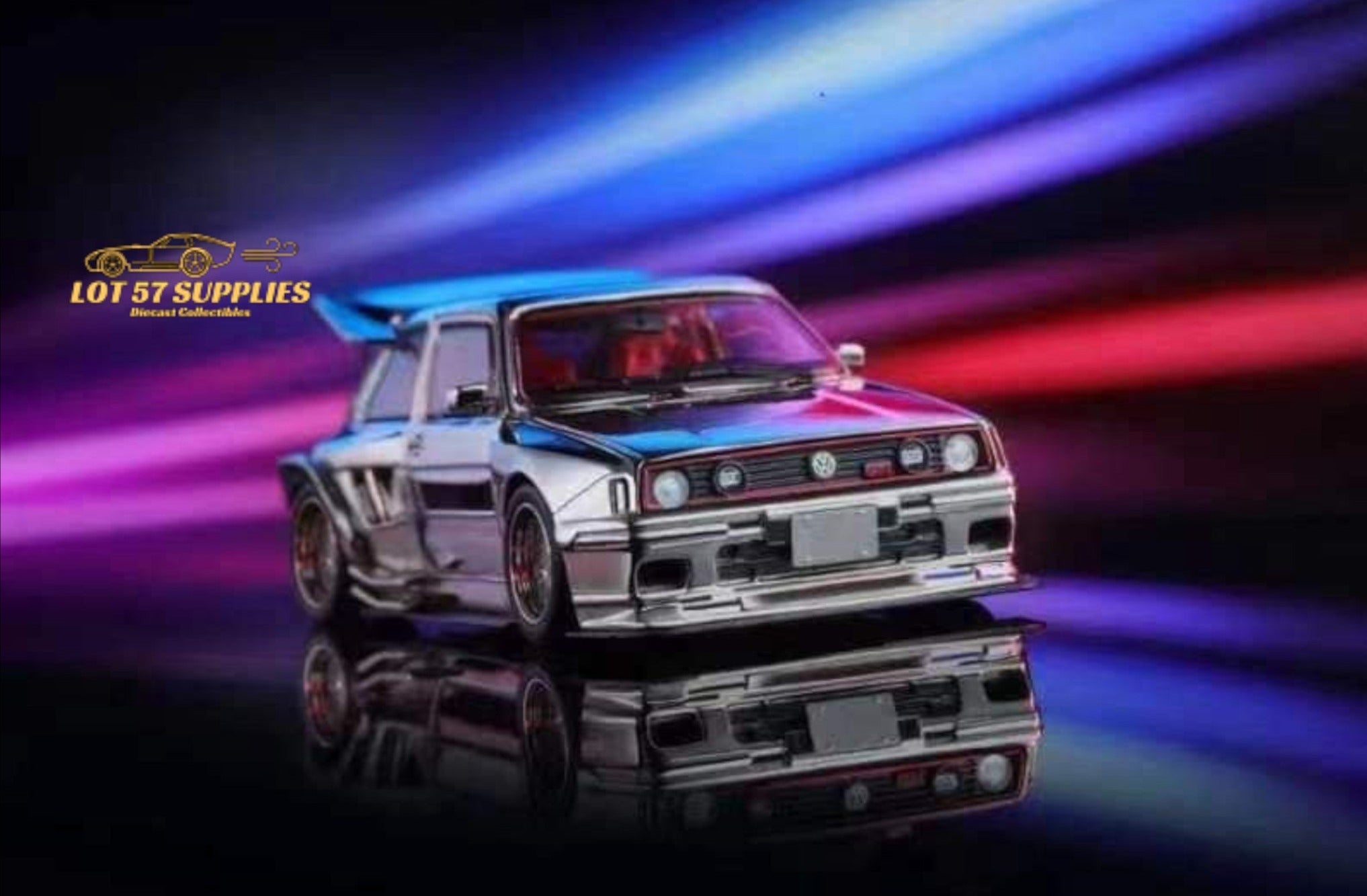 Liberty64 Volkswagen VW KS MK2 Widebody Silver Chrome 1:64 (ONLINE ORDER ONLY)