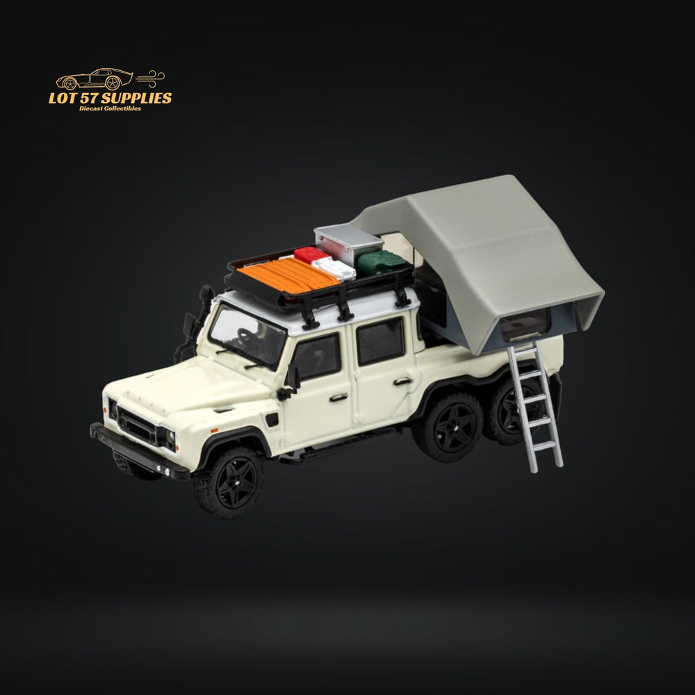 GCD Land Rover Defender 6x6 Off-White Camping Modified 1:64 KS-053-286 (ONLINE ORDER ONLY)