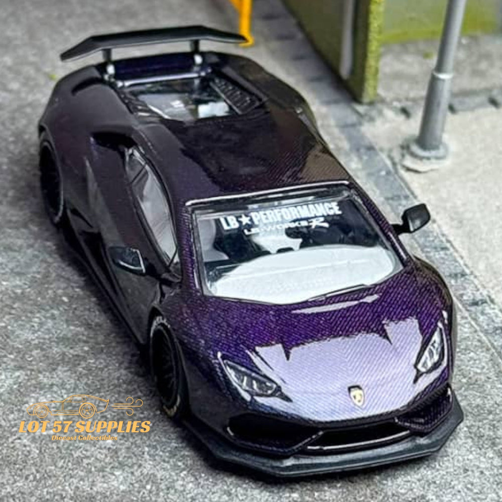 King Model Lamborghini Huracan LP610 LB 1.0 Purple Carbon Fiber 1:64 (ONLINE ORDER ONLY)